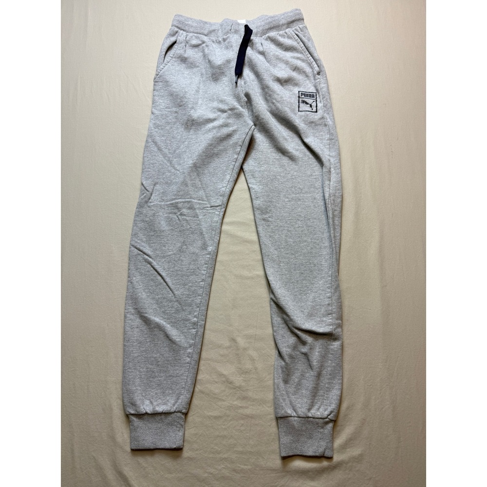 Puma Kids Heather Gray Jogger Sweatpants XL 18-20 Fleece Lined Athletic Pants‎